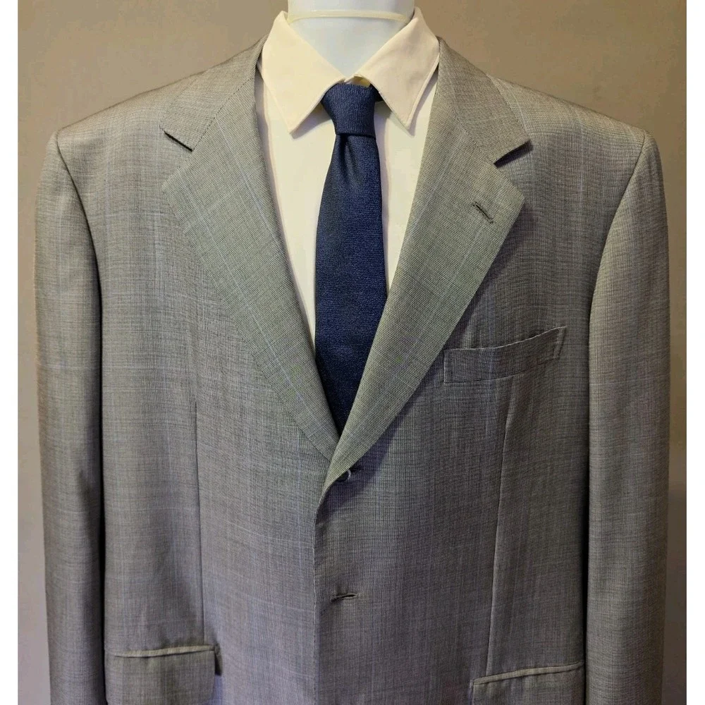 Brioni Neiman Marcus Blazer Mens 46L Wool Silk Gray Made Italy Sport Coat